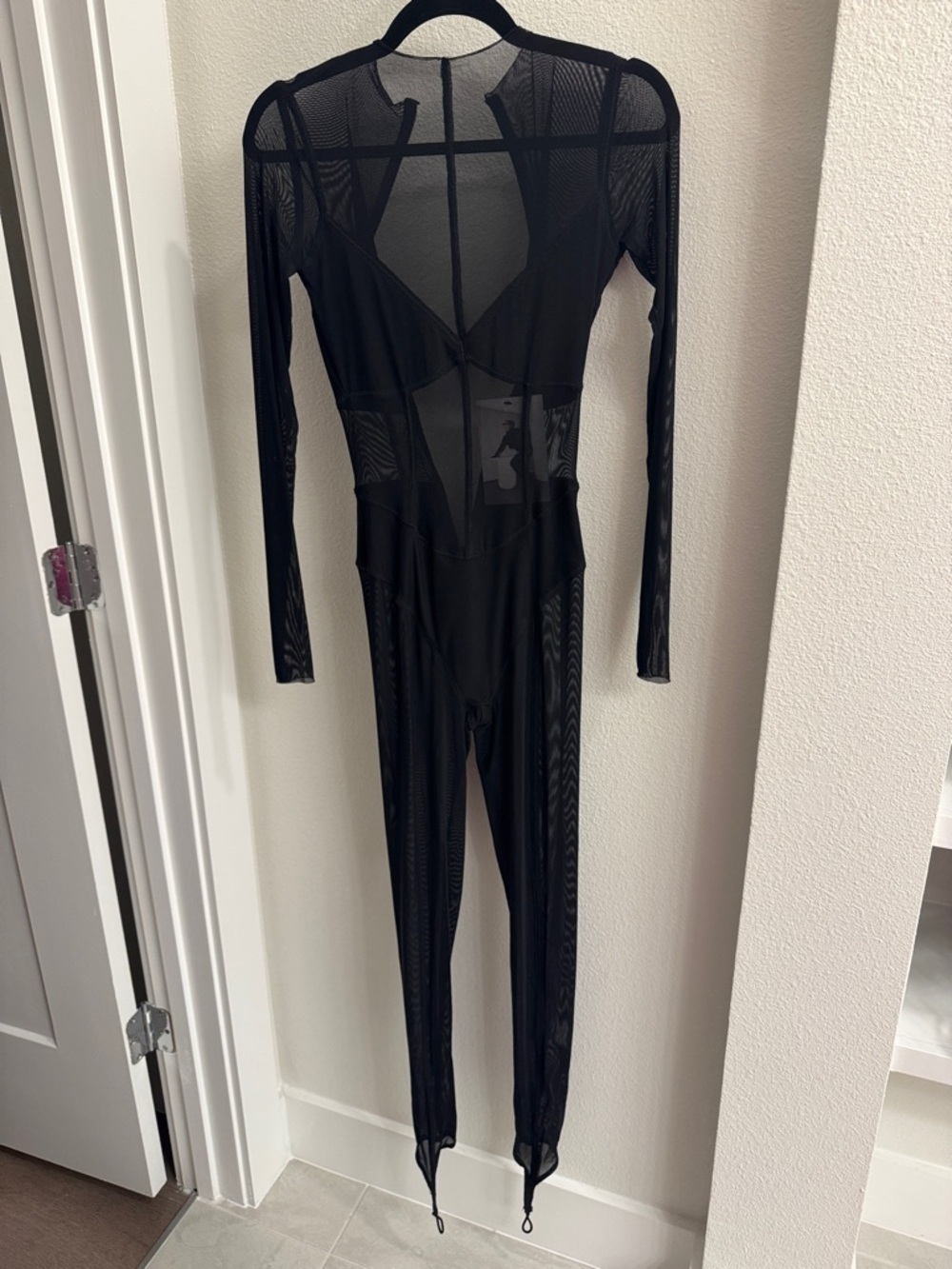 naked wardrobe Black Sheer Mesh Jumpsuit
